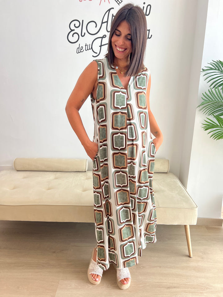 Vestido Carlota verde oscuro