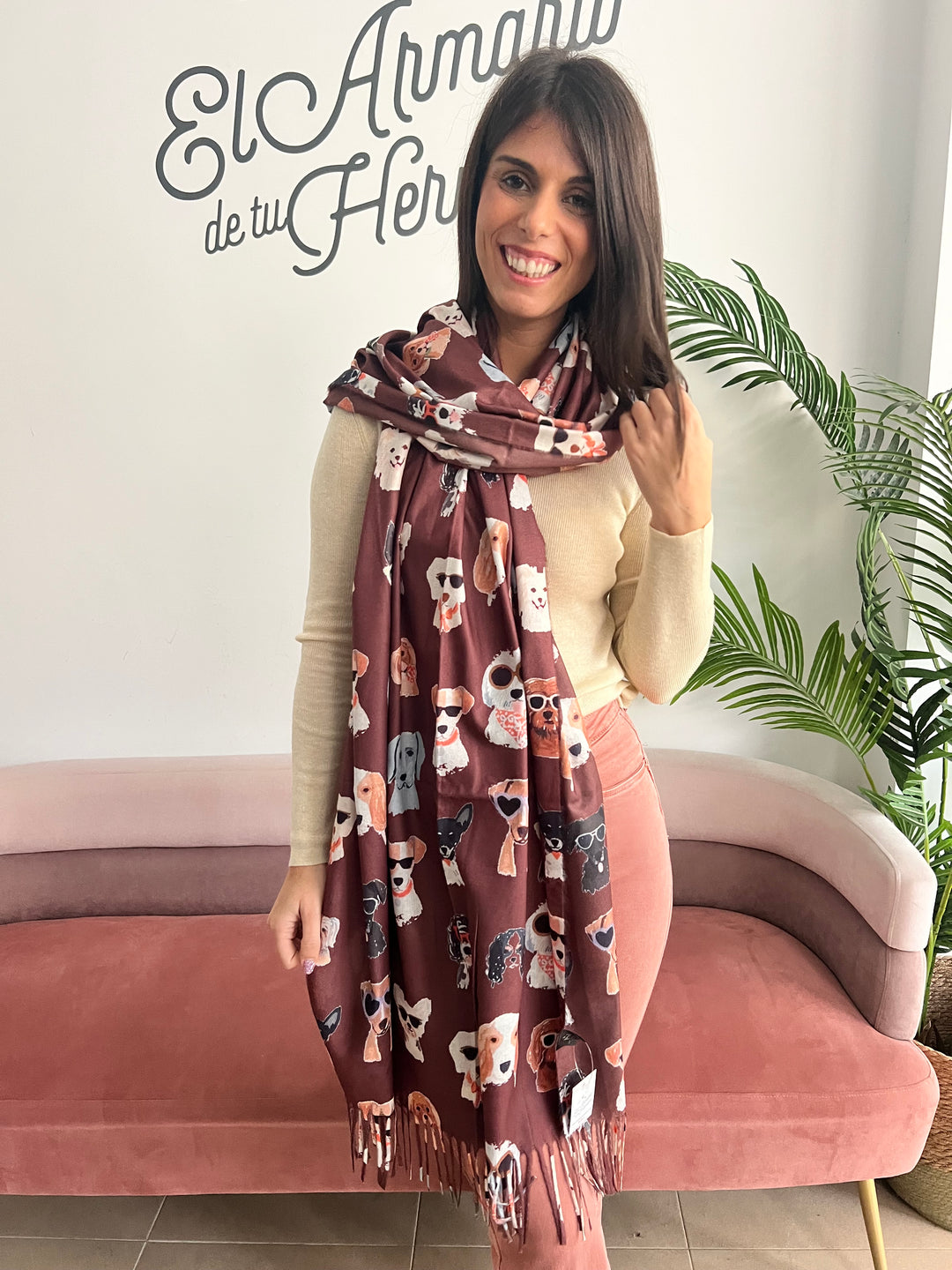 Bufanda Dogs marrón