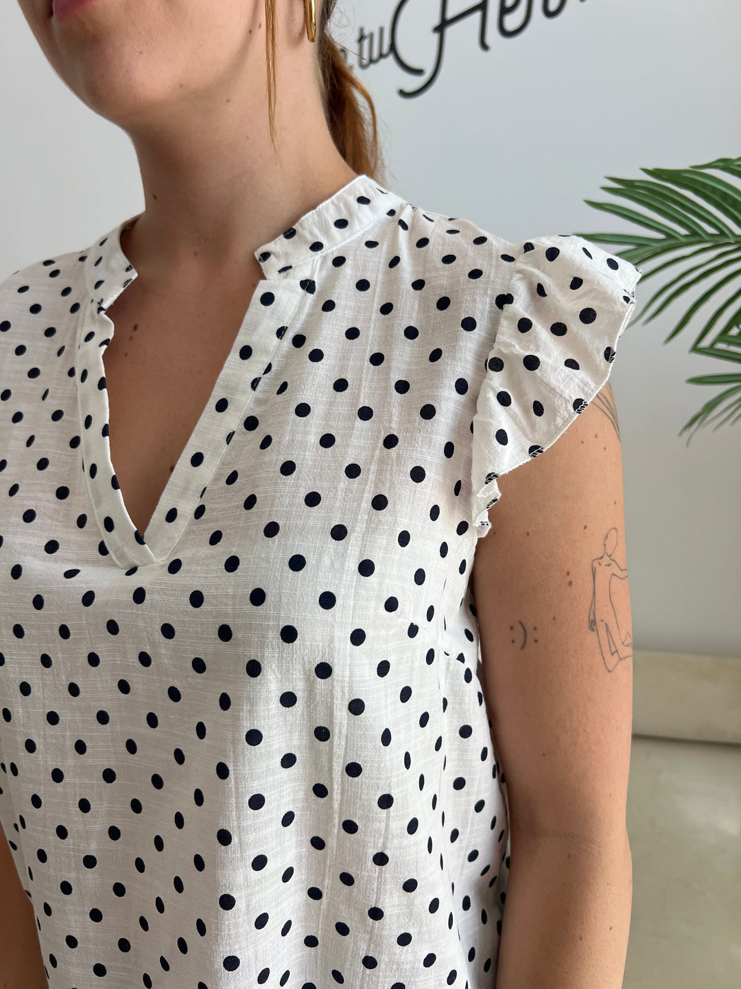 Blusa Lunares blanco