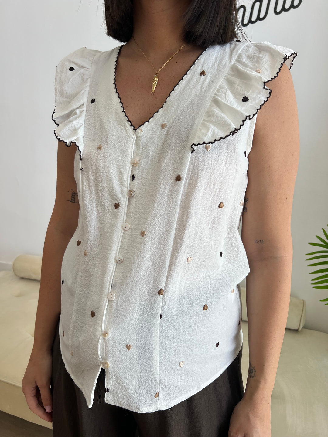 Camisa Cheli blanco roto