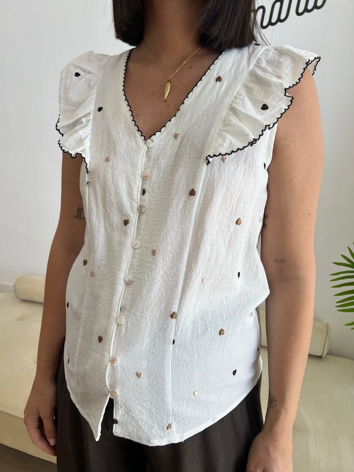 Camisa Cheli blanco roto