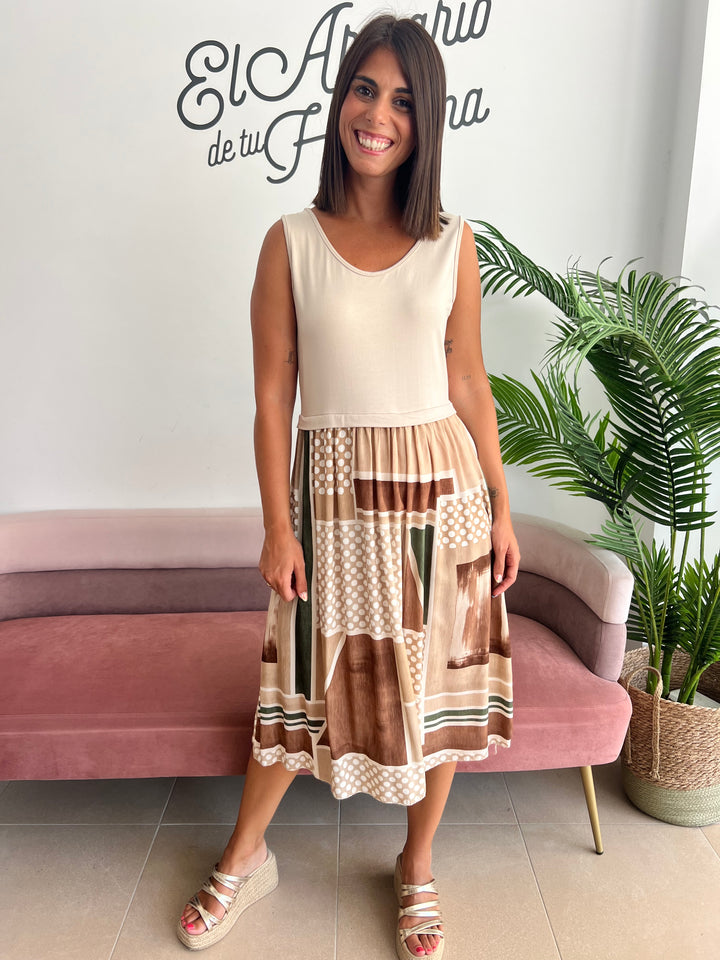 Vestido Inés beige