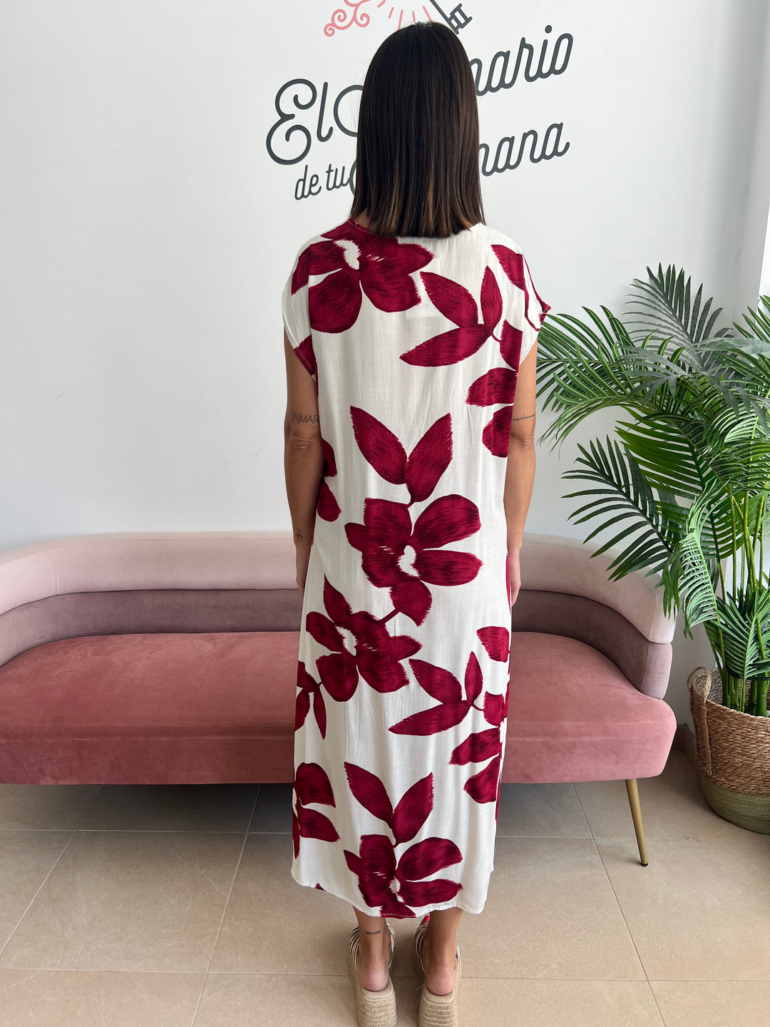 Vestido Carla burdeos
