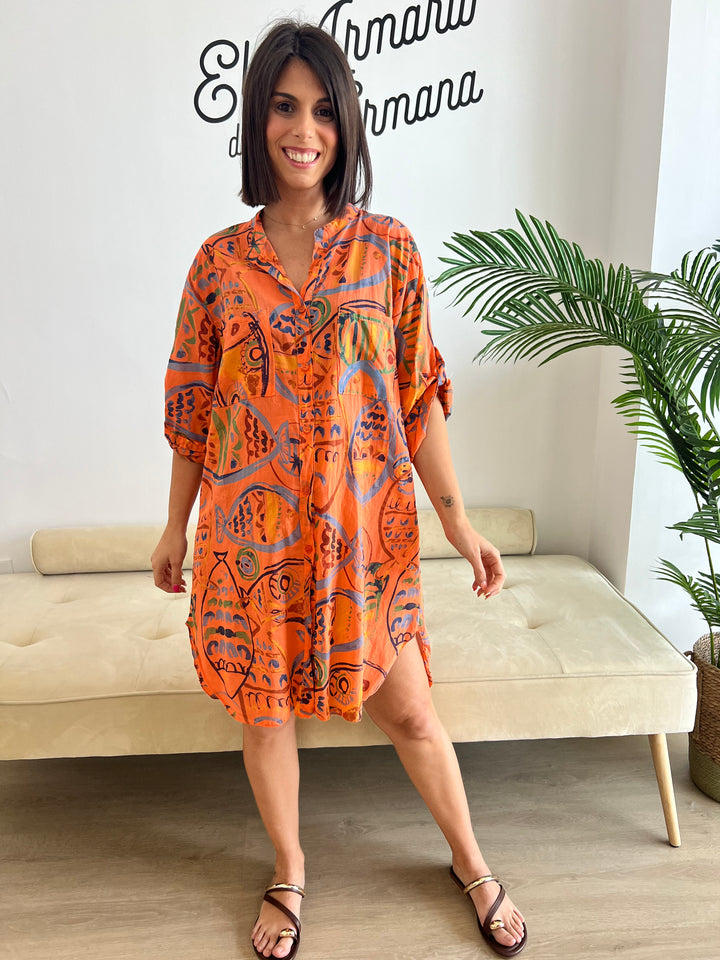 Vestido Piscis naranja