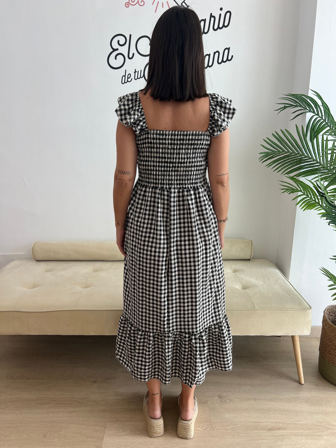 Vestido Vichy negro