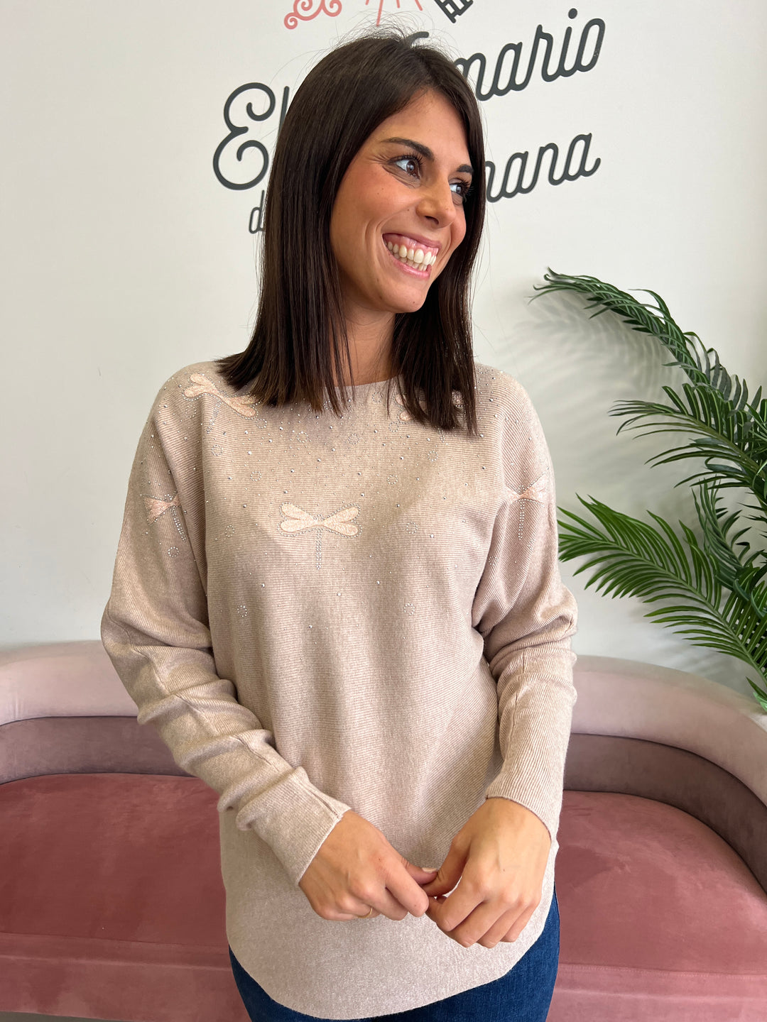 Jersey Libélulas beige