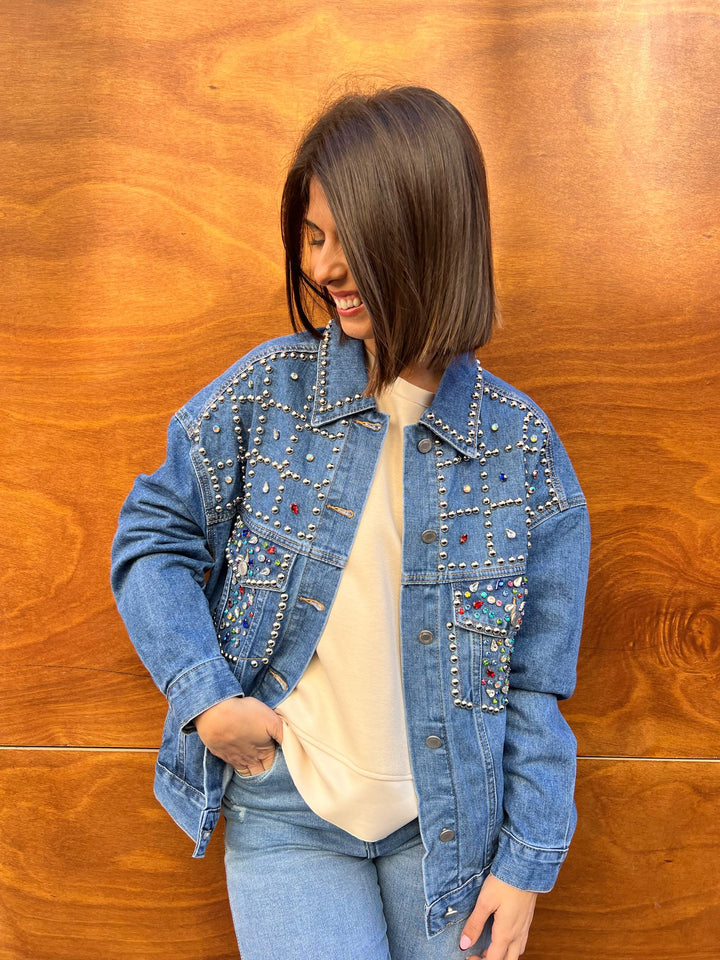 Chaqueta Tachas plata