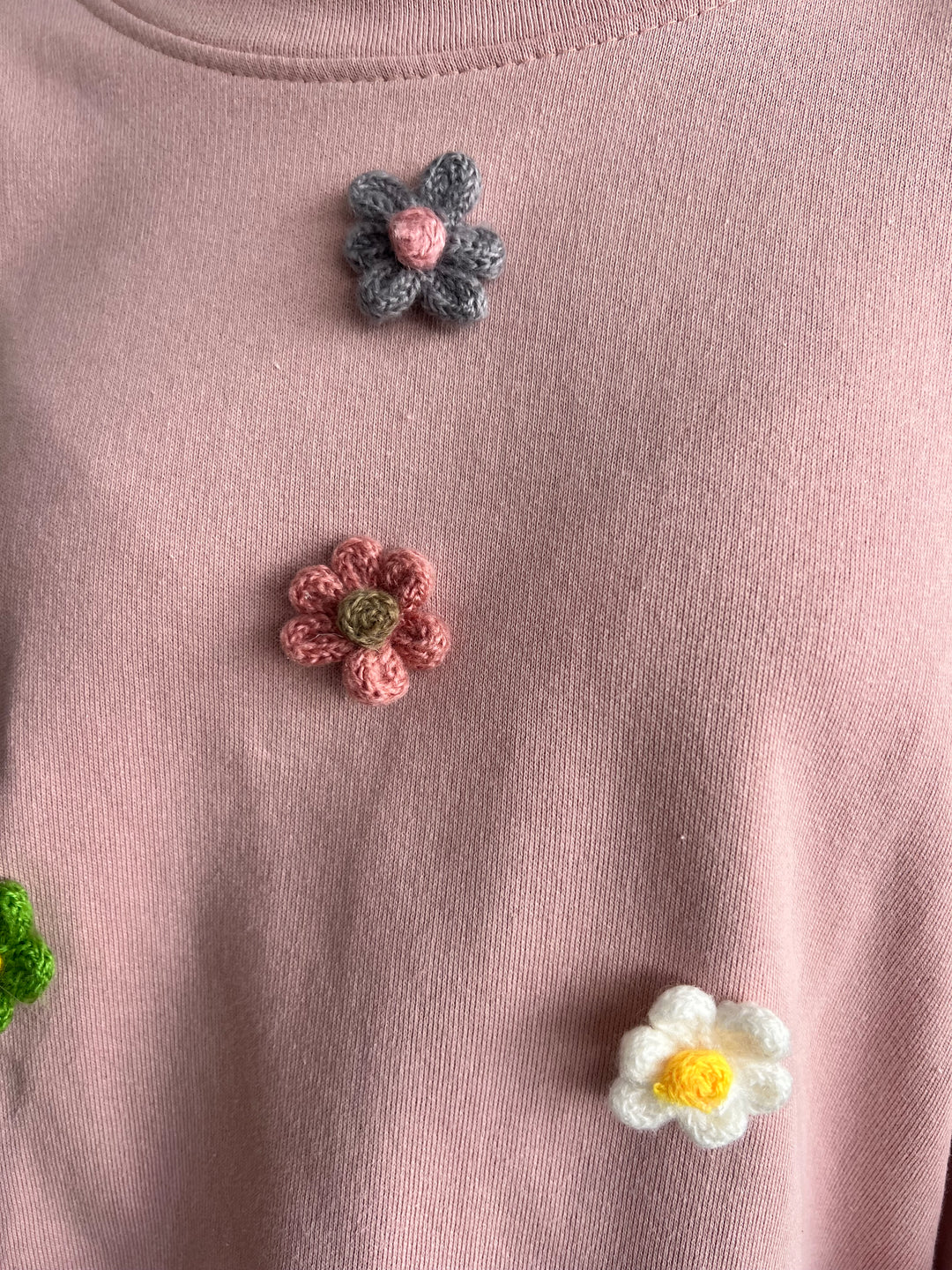 Sudadera Flores relieve rosa