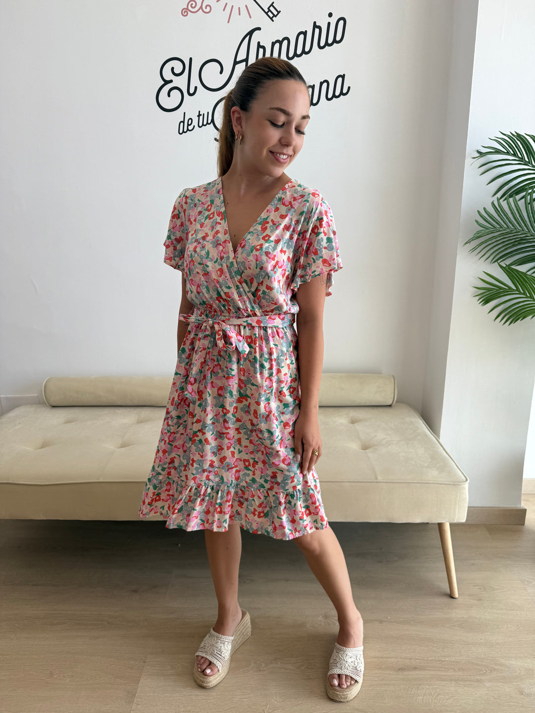 Vestido Nieves corto rosa