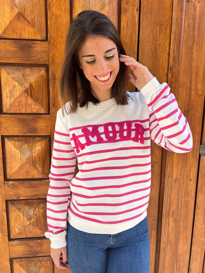 Sudadera Amor fucsia