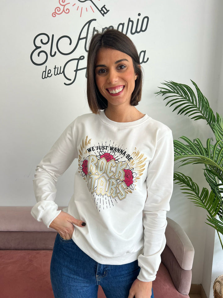 Sudadera Rock blanco