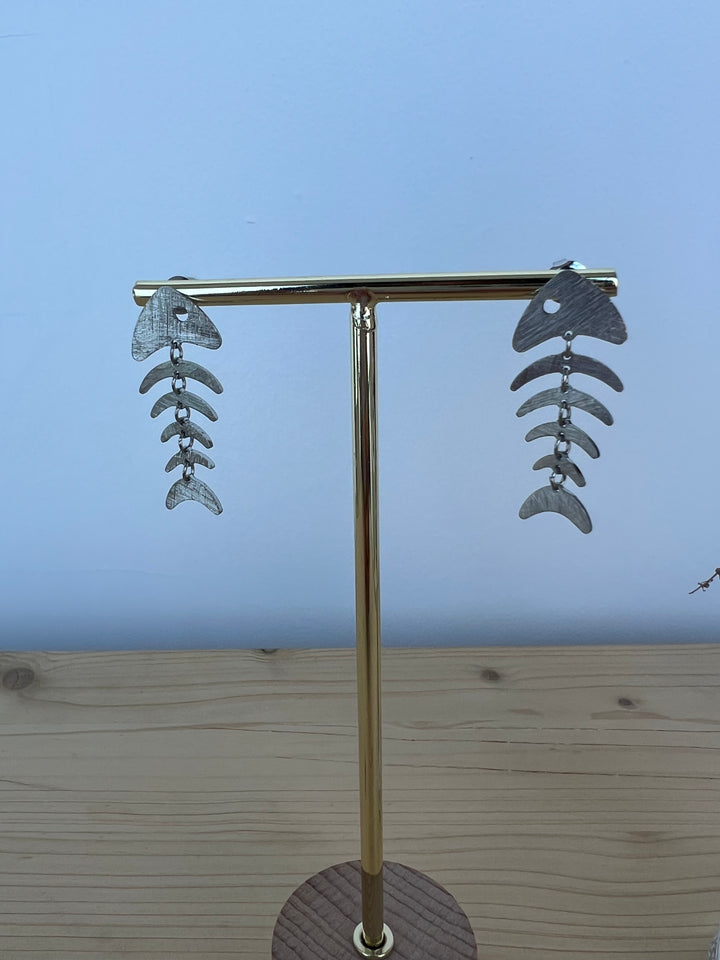 Pendientes Raspa plata (acero)