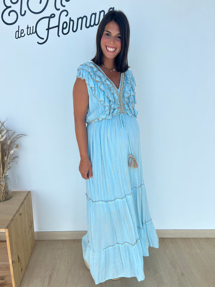 Vestido Saona largo azul