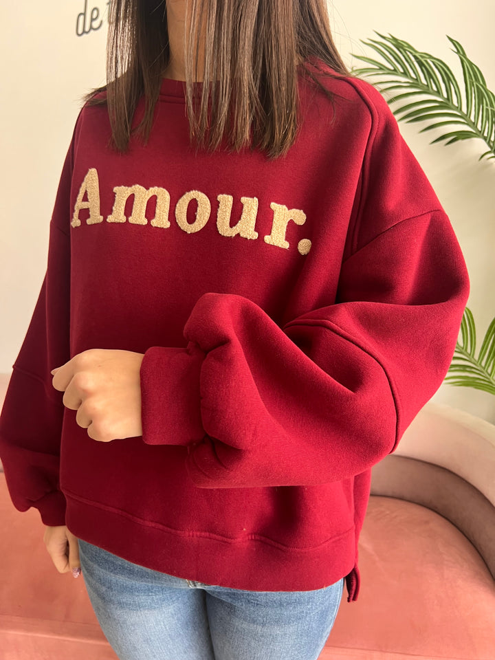 Sudadera Amour burdeos