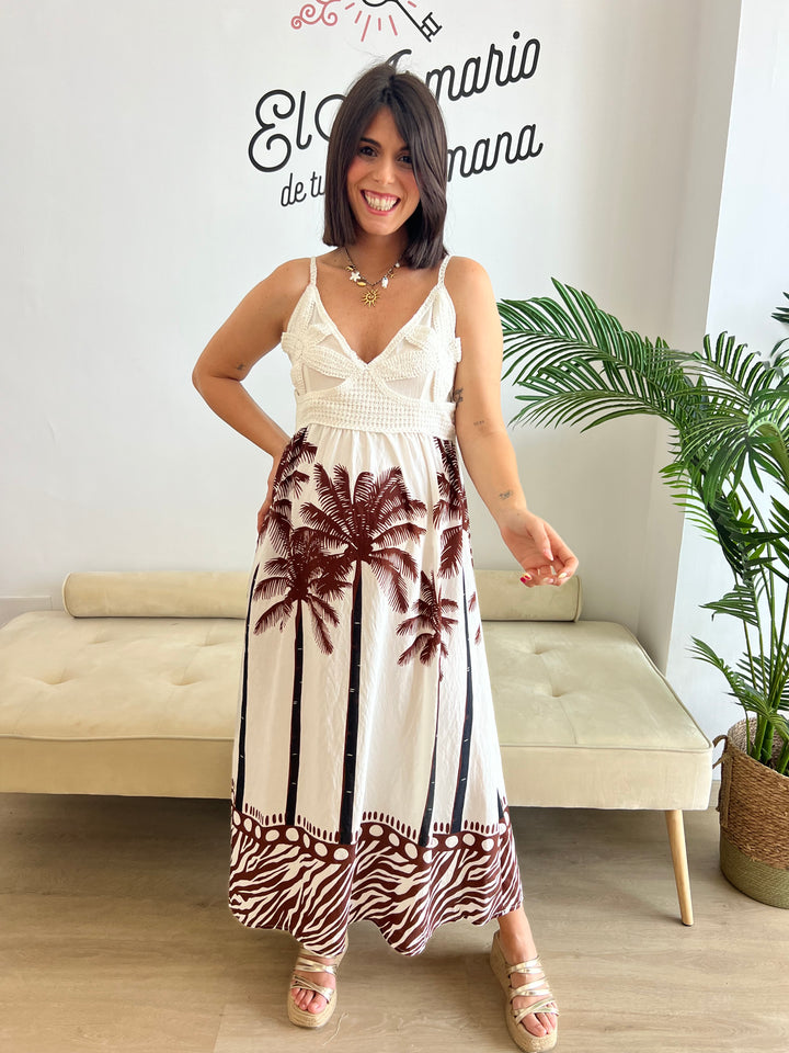 Vestido Palmeras marrón