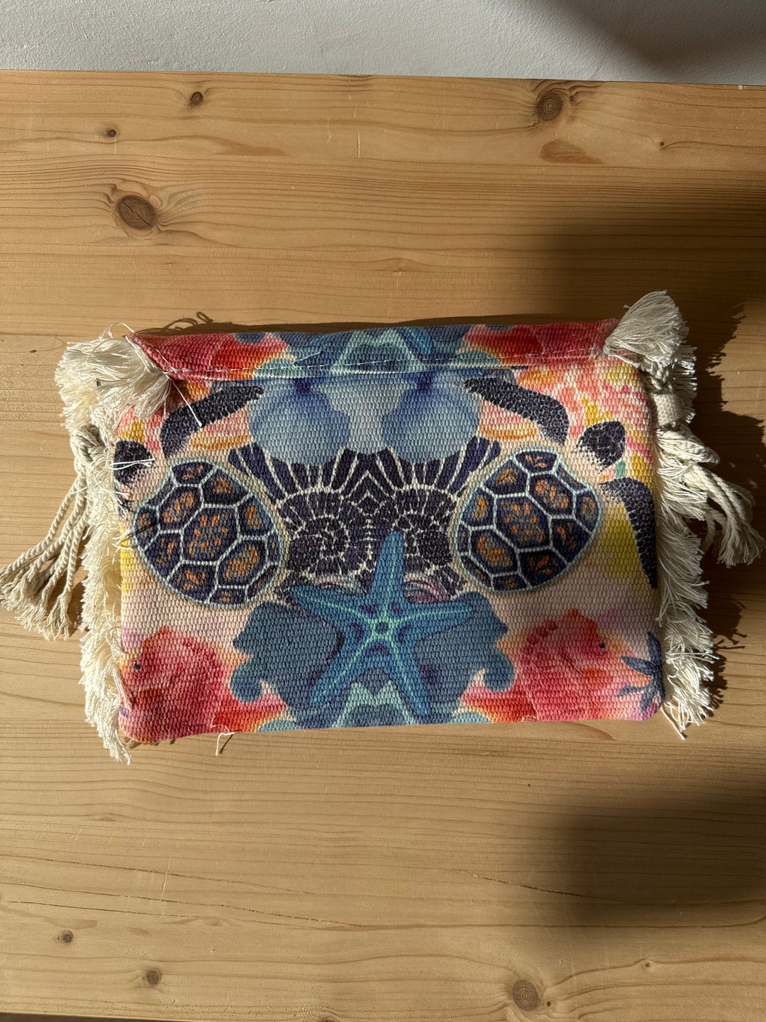Bolso flecos tortugas