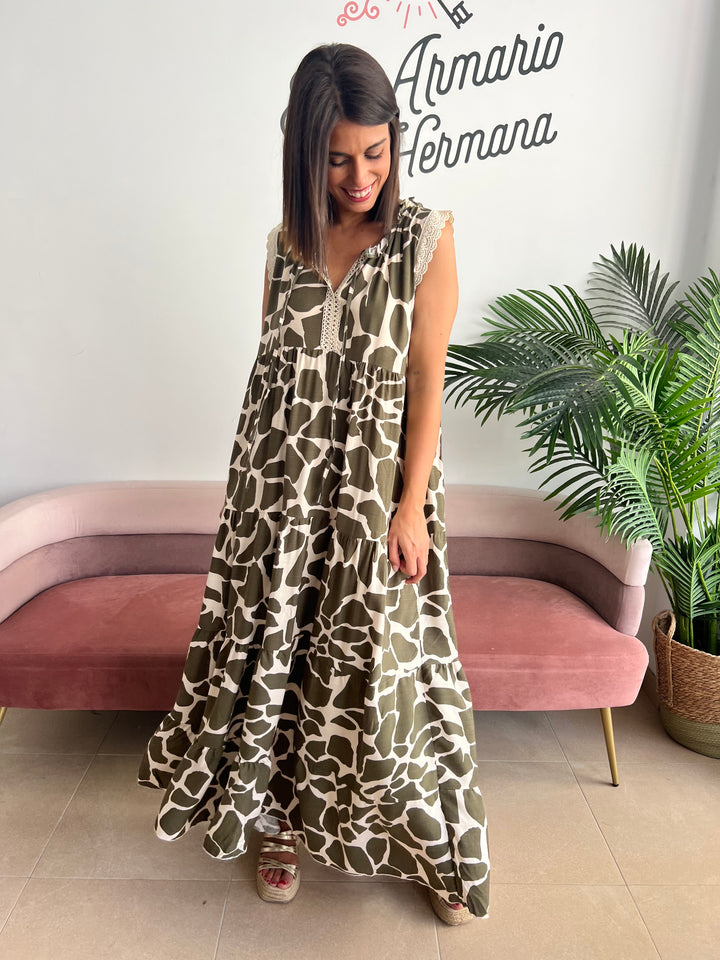 Vestido África verde militar