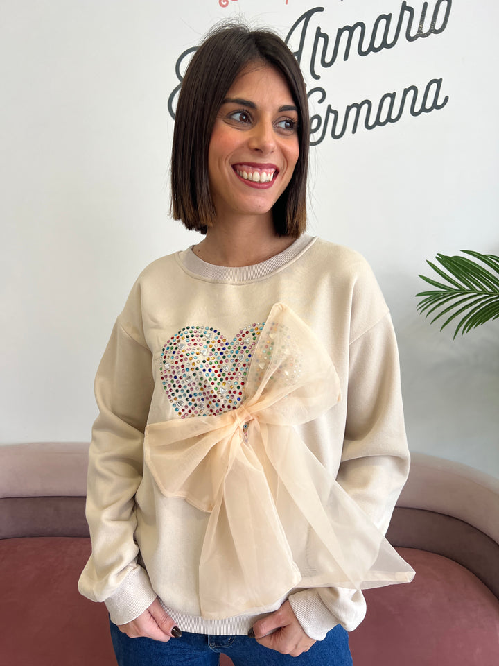 Sudadera Lazo beige