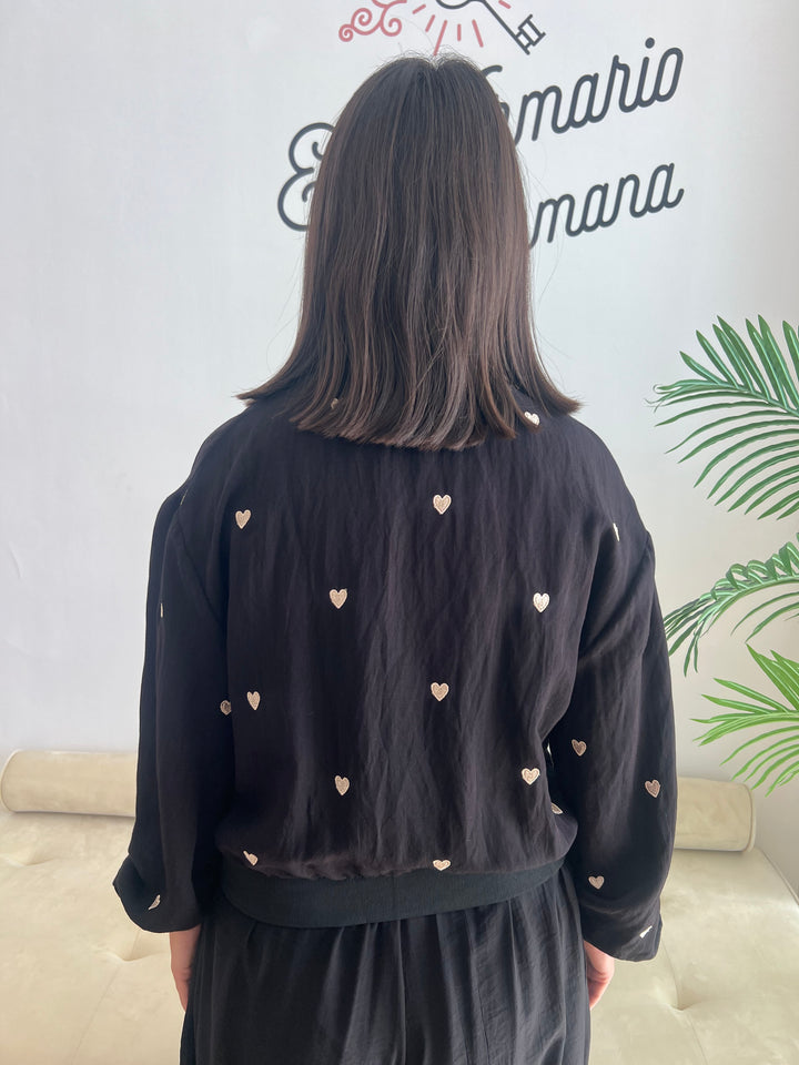 Chaqueta Corazones negro