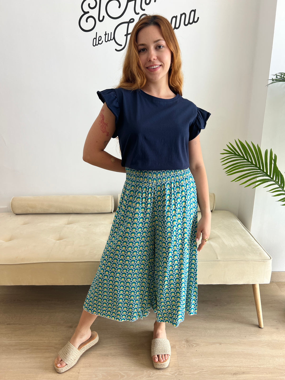 Pantalón Sheila azul y amarillo