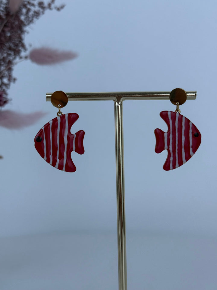 Pendientes Sira Rojo (acero)