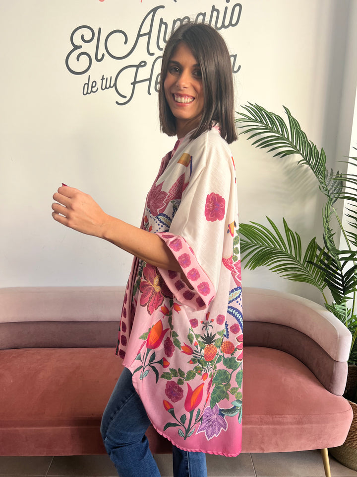 Camisa Tropical rosa