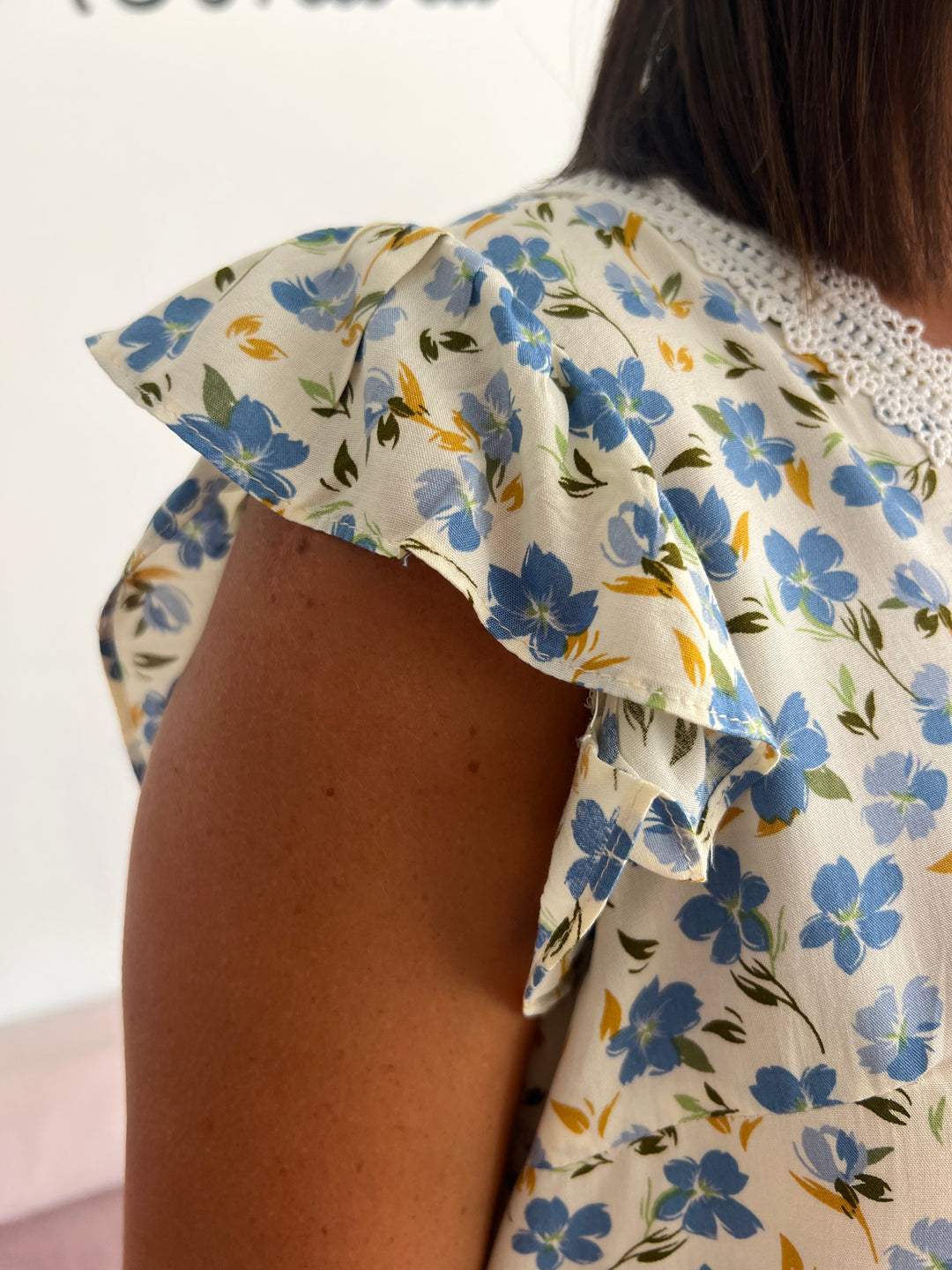 Blusa Flores azul