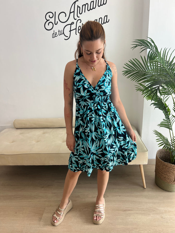 Vestido Mónica azul marino