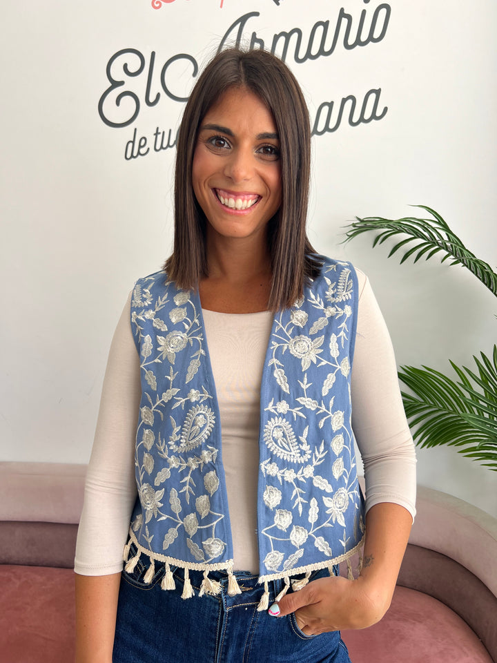 Chaleco Alicia azul