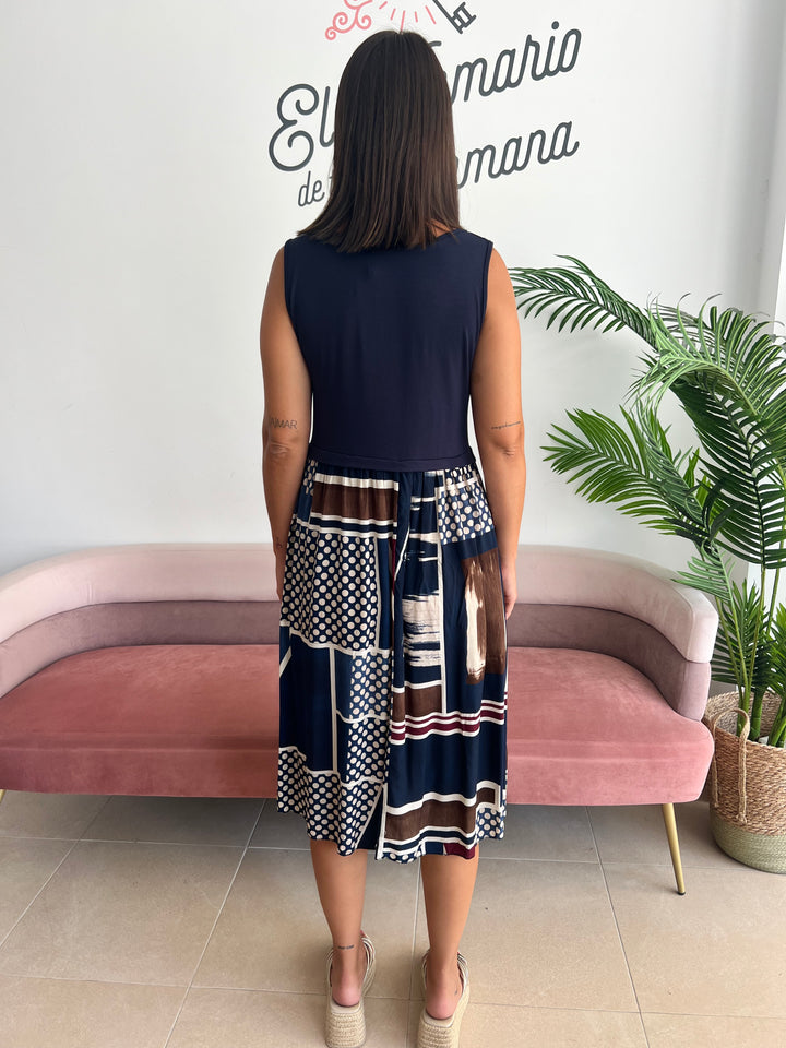 Vestido Inés azul marino