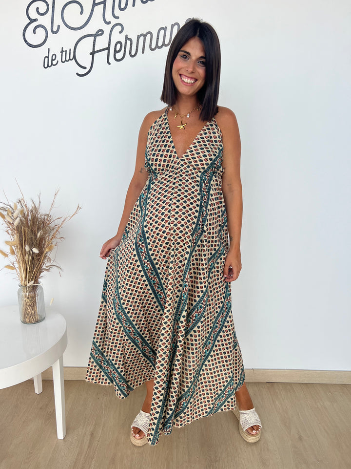 Vestido Juanita turquesa oscuro