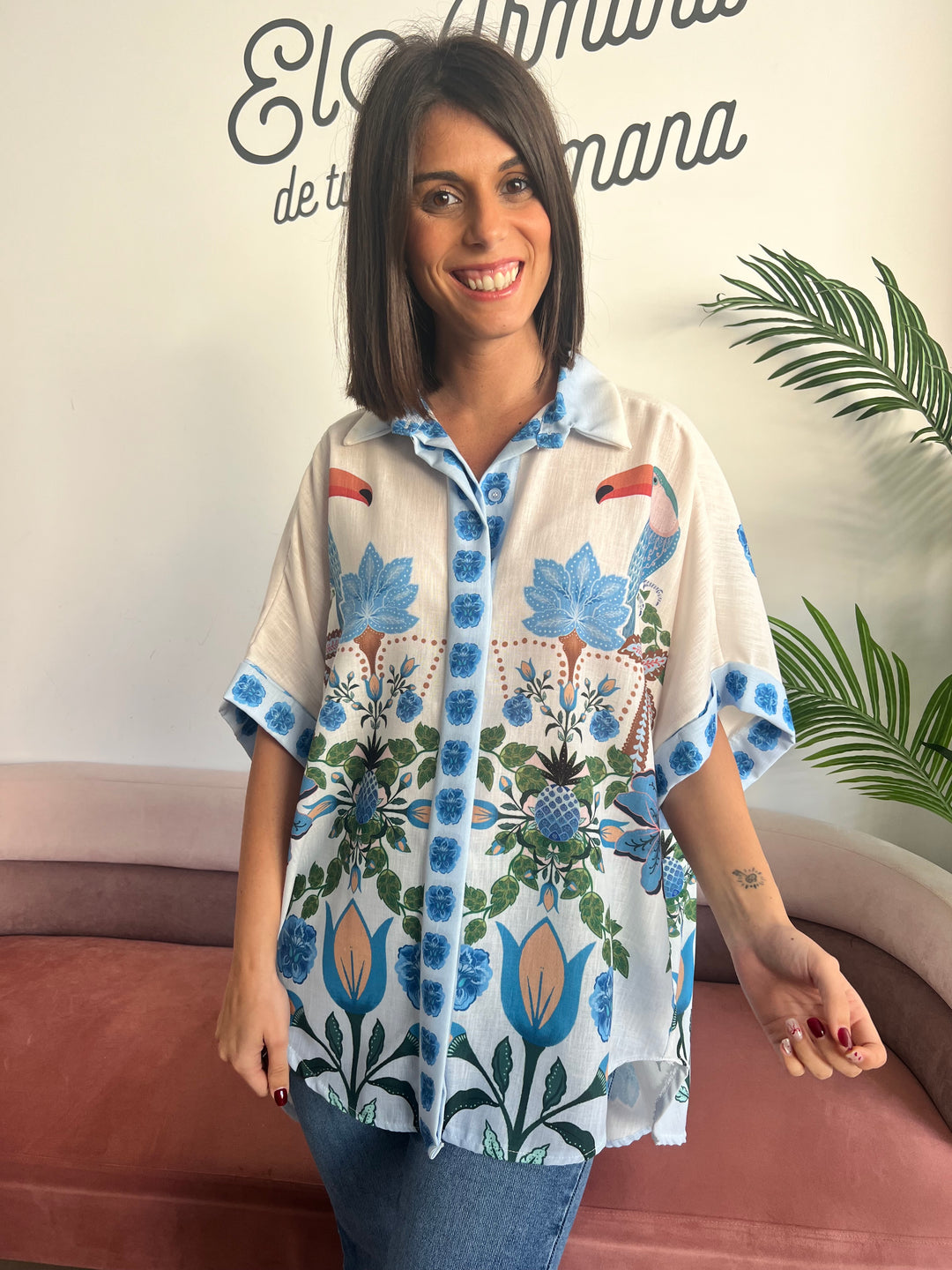 Camisa Tropical azul
