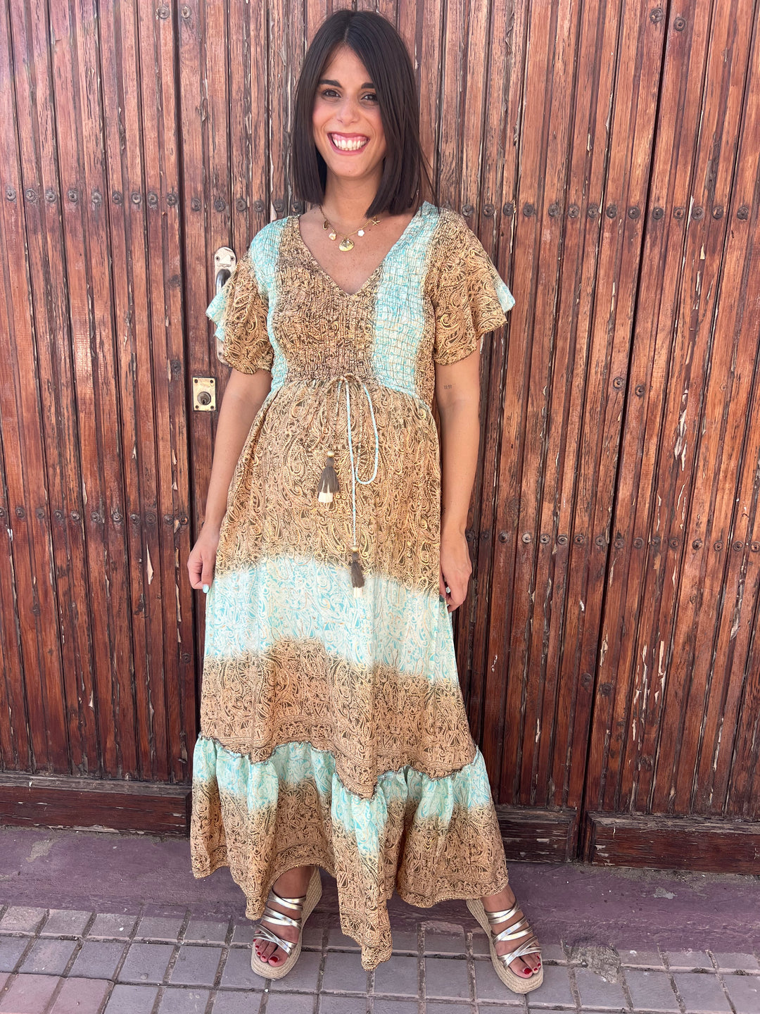 Vestido Mikonos verde aguamarina