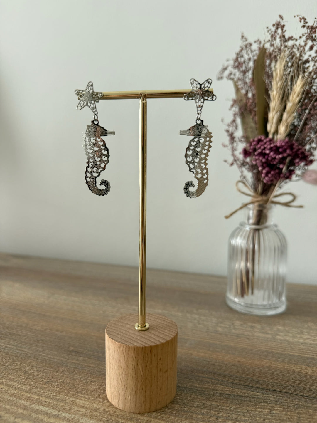 Pendientes Caballito plata (acero)