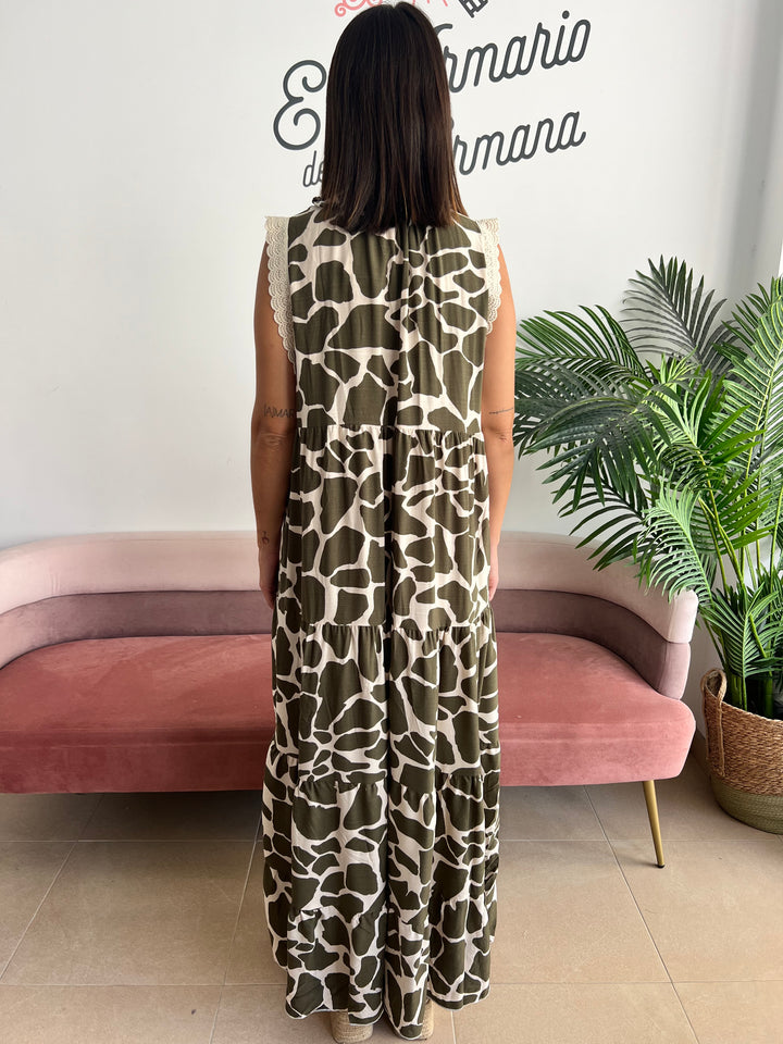 Vestido África verde militar