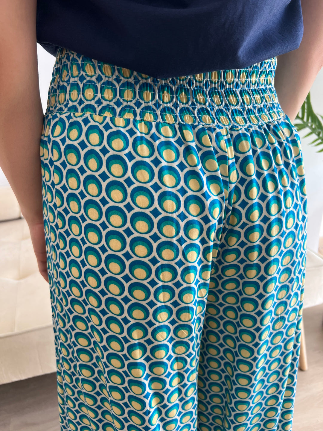 Pantalón Sheila azul y amarillo