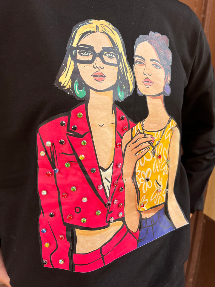 Sudadera Girl negro