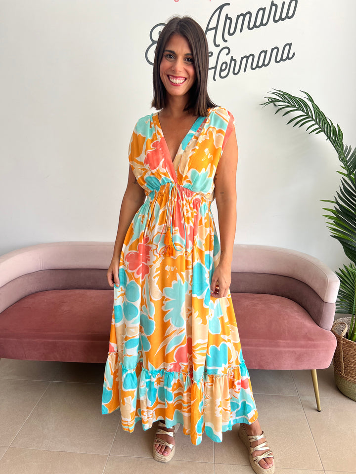 Vestido Calpe mostaza