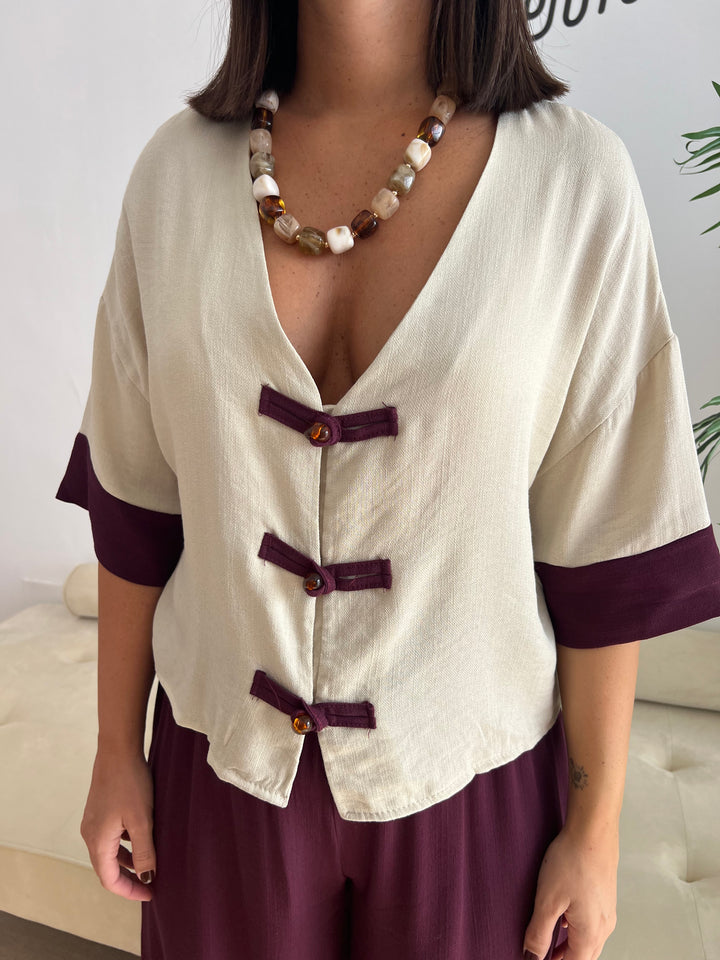 Conjunto Sandra berenjena