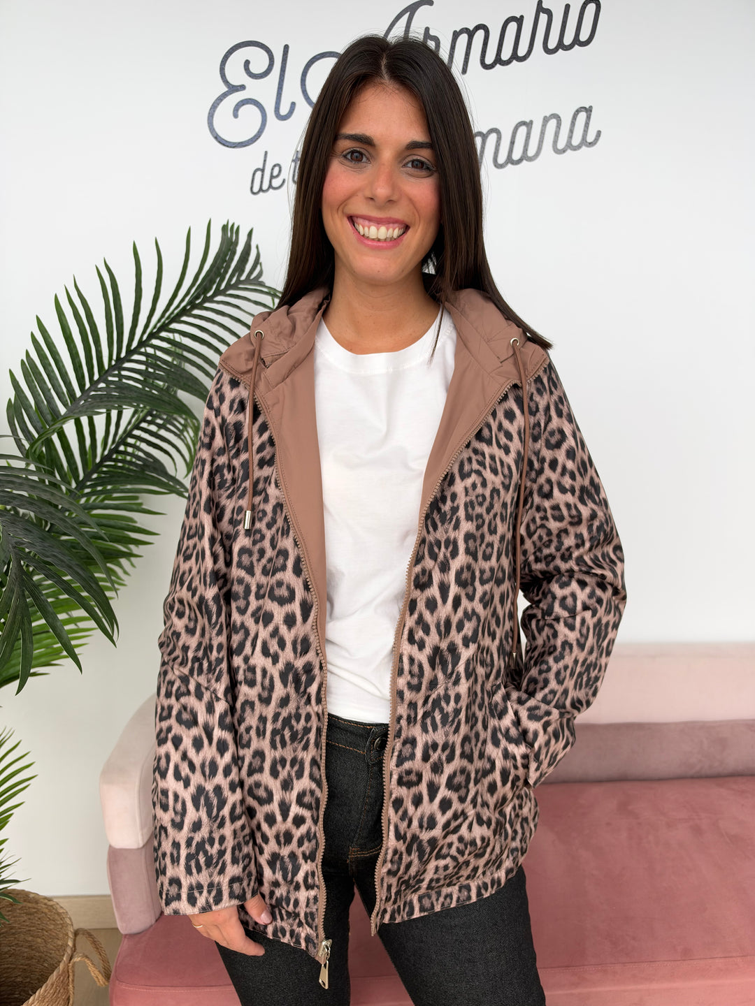 Chaqueta reversible Rita camel