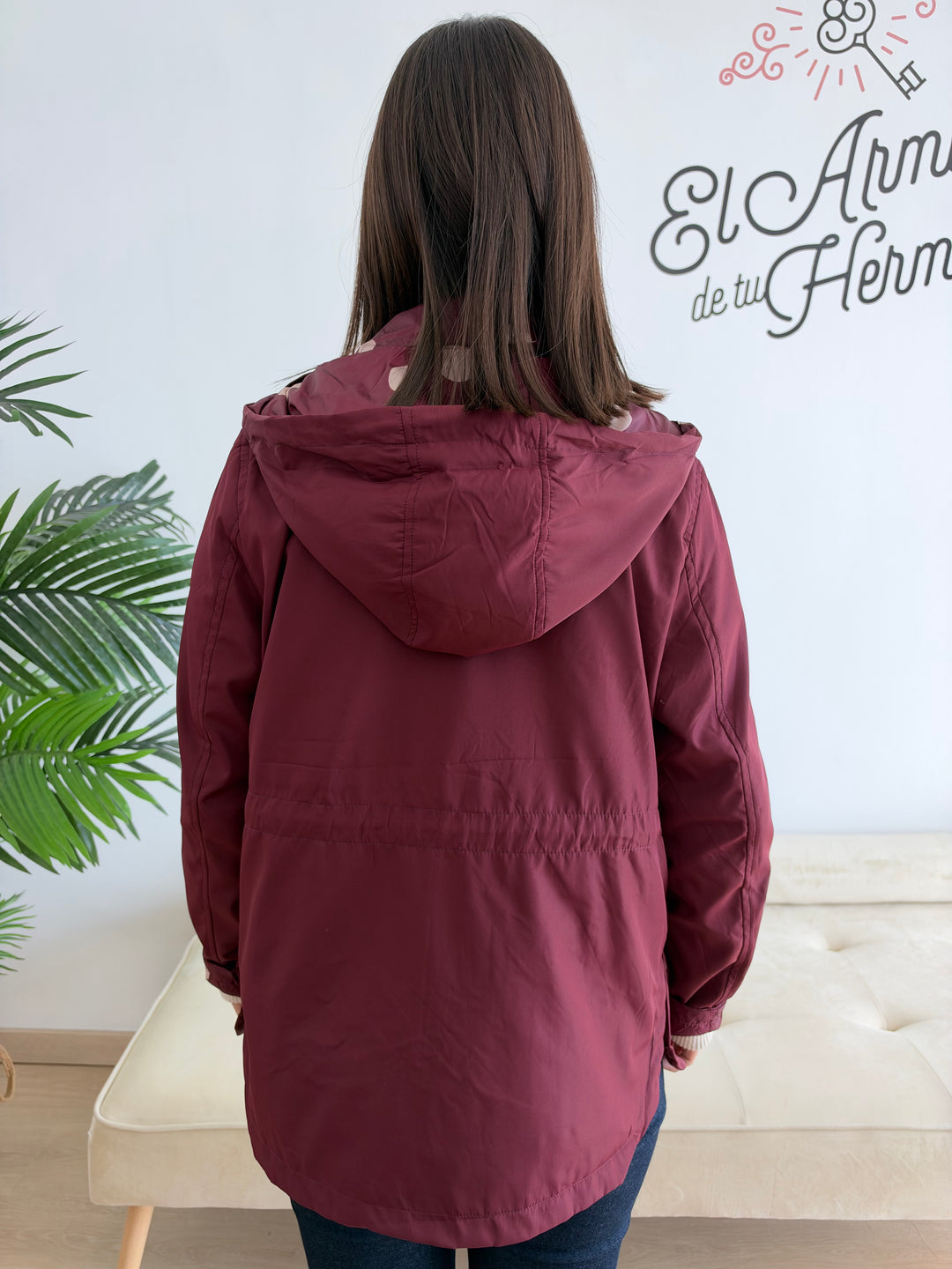 Chaqueta reversible Lunares burdeos
