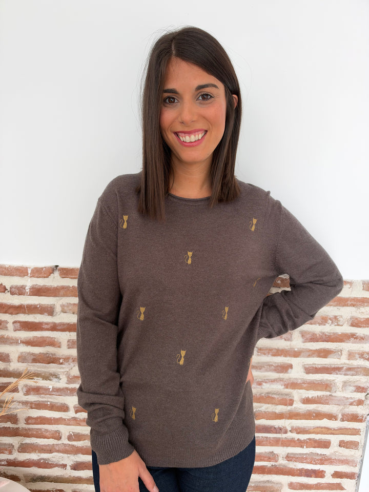 Jersey Gatos marrón