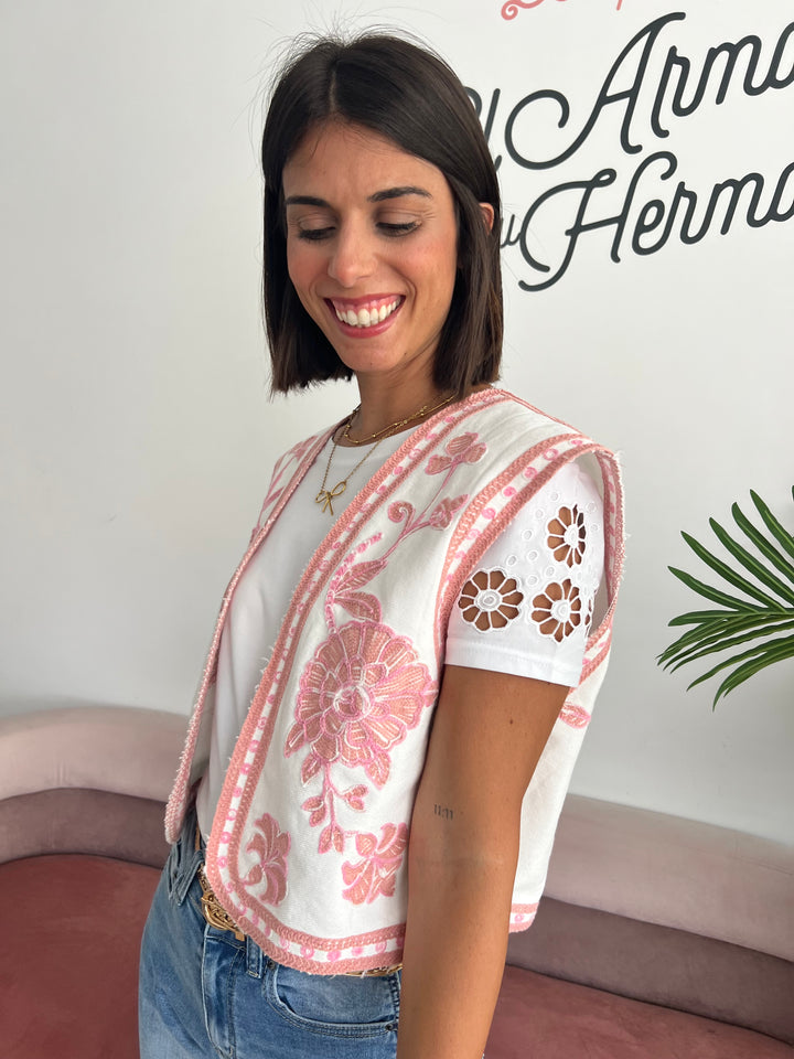 Chaleco Estela rosa