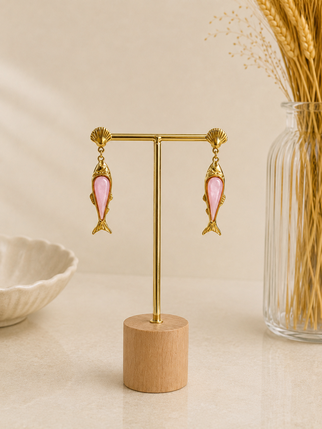 Pendientes Neri rosa (acero)