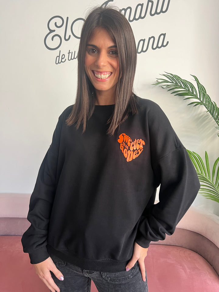 Sudadera Honey negro