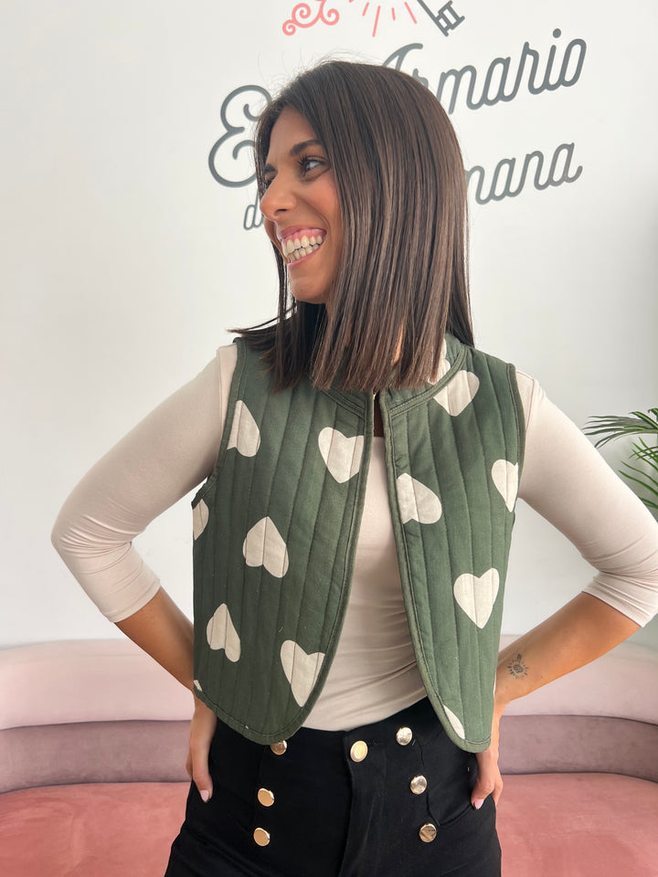 Chaleco Corazones verde