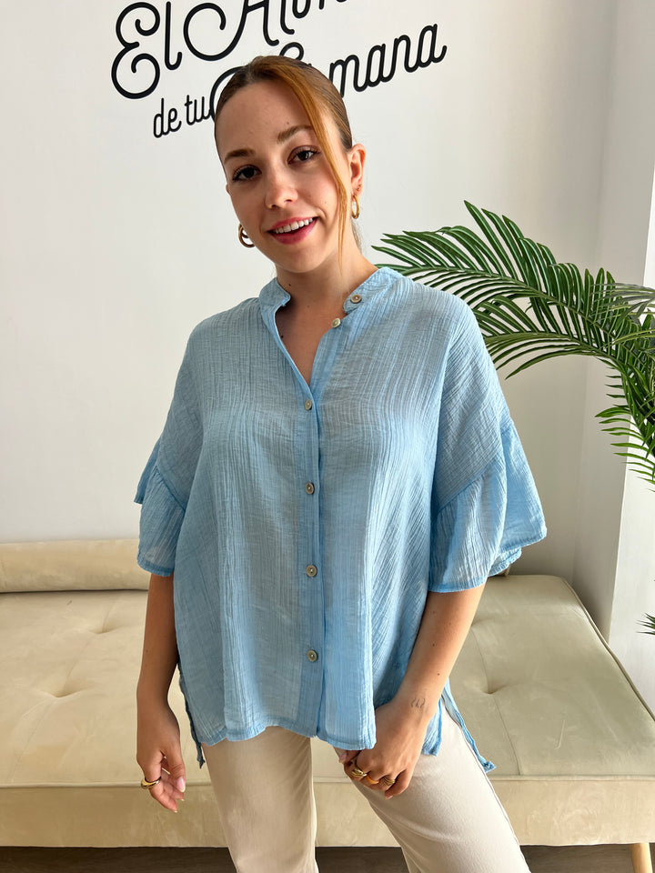 Camisa Sara celeste