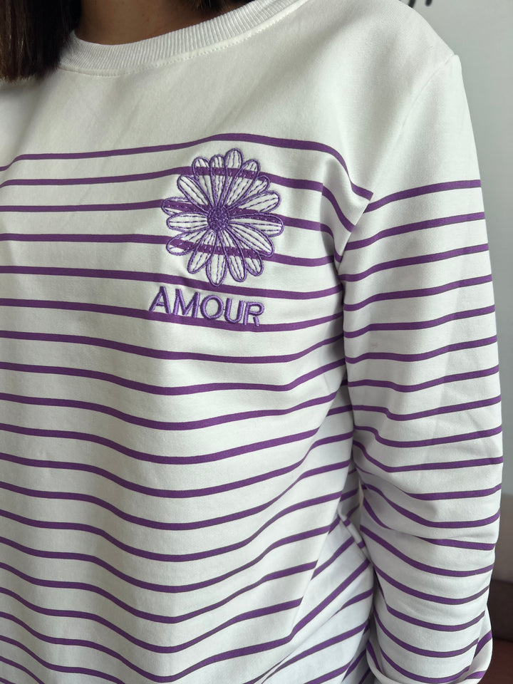 Sudadera Rayas morado