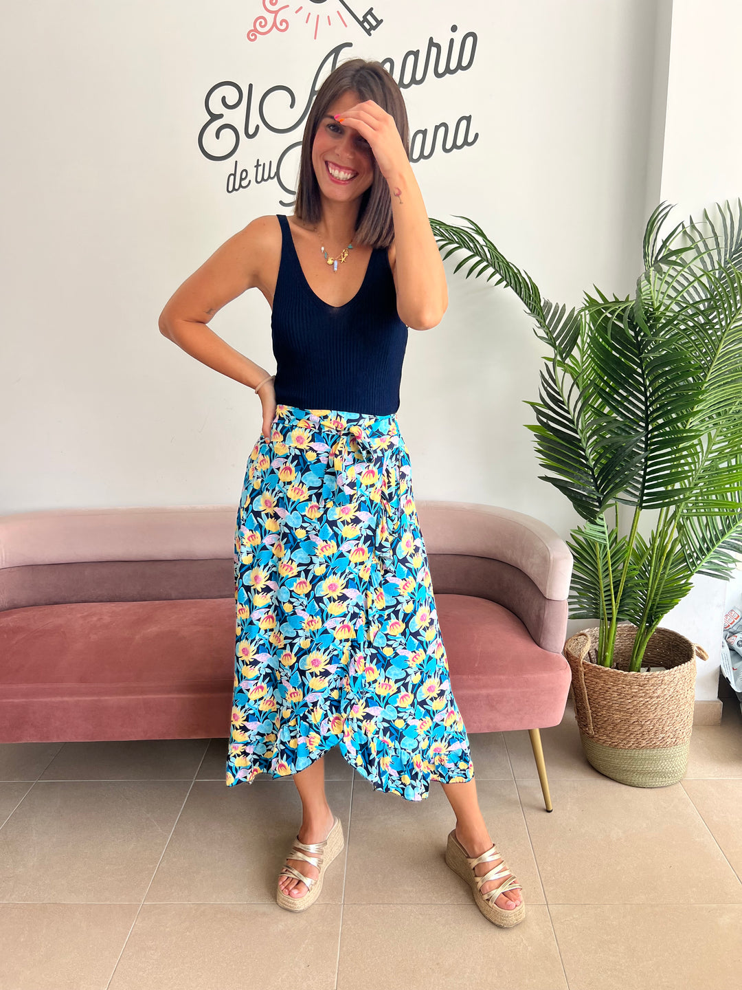 Falda Pamela azul marino