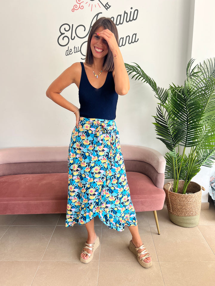 Falda Pamela azul marino